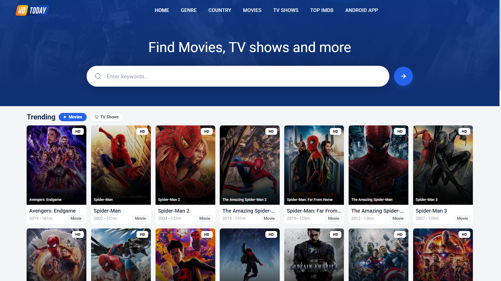HDToday - Movie/TV Show Streaming PHP Script